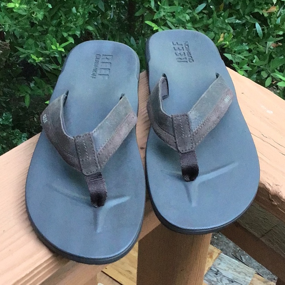 Reef Cushion Leather Sandal Flip Flops Sz 14 New